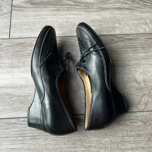 Vintage Contoura Black Full Leather  Lace Up Shoes - Picture 5 of 15